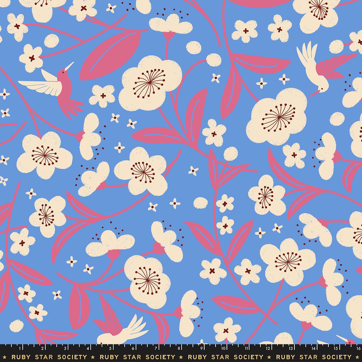 Persimmon – Persimmon Blossoms 108" Wideback – Lindley Blue RS1127 13