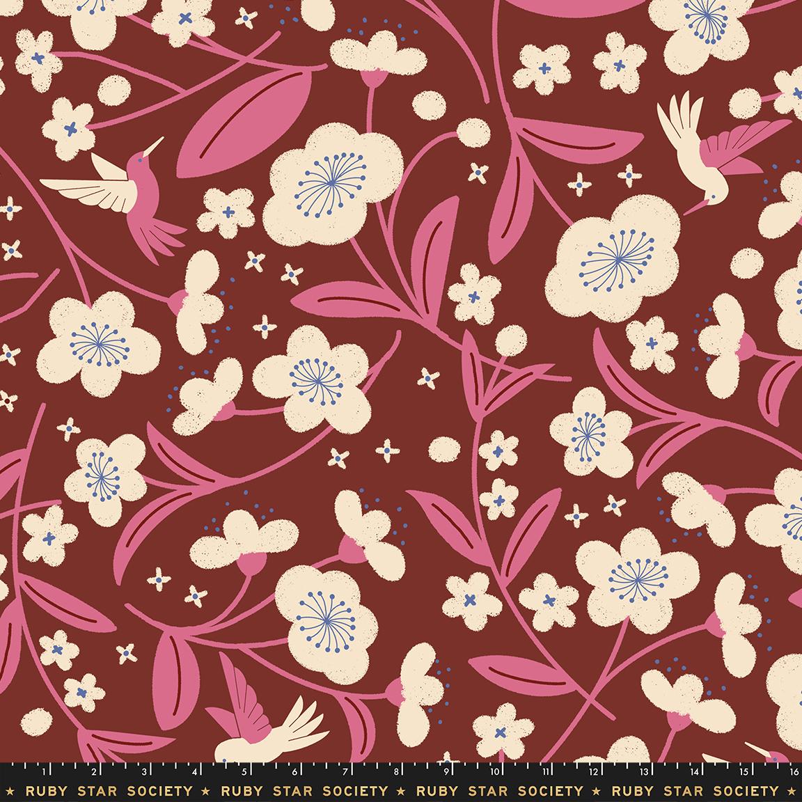 Persimmon – Persimmon Blossoms 108" Wideback – Cranberry RS1127 14
