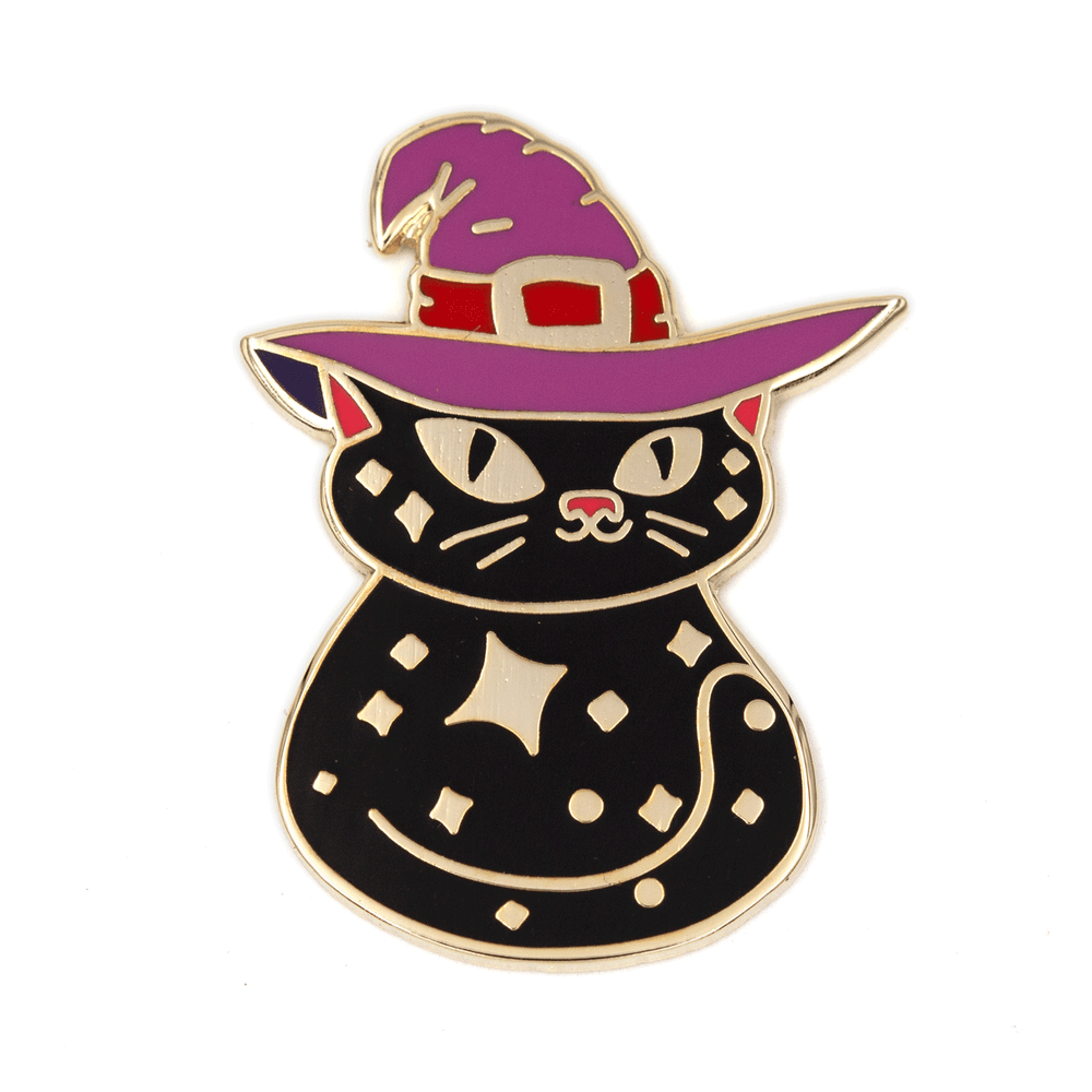 Black Cat Witch Enamel Pin