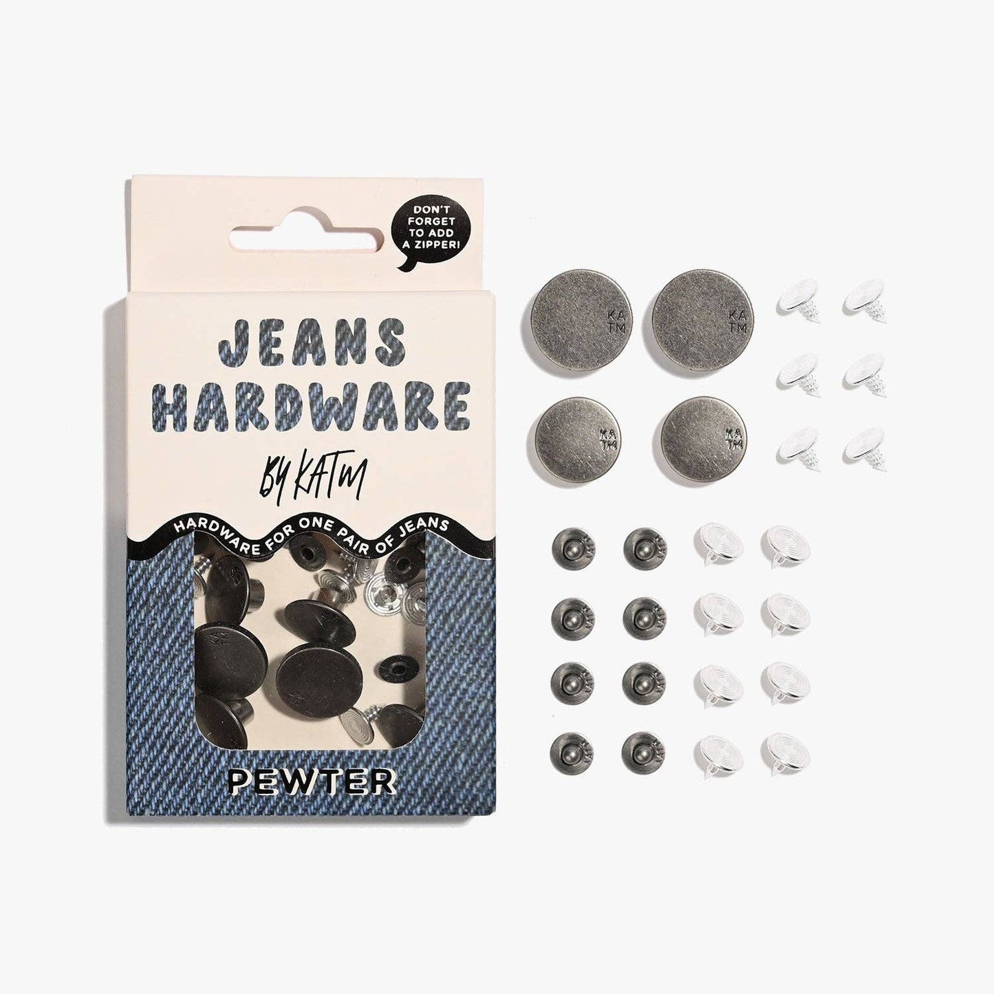 Jeans Hardware Kit | Pewter