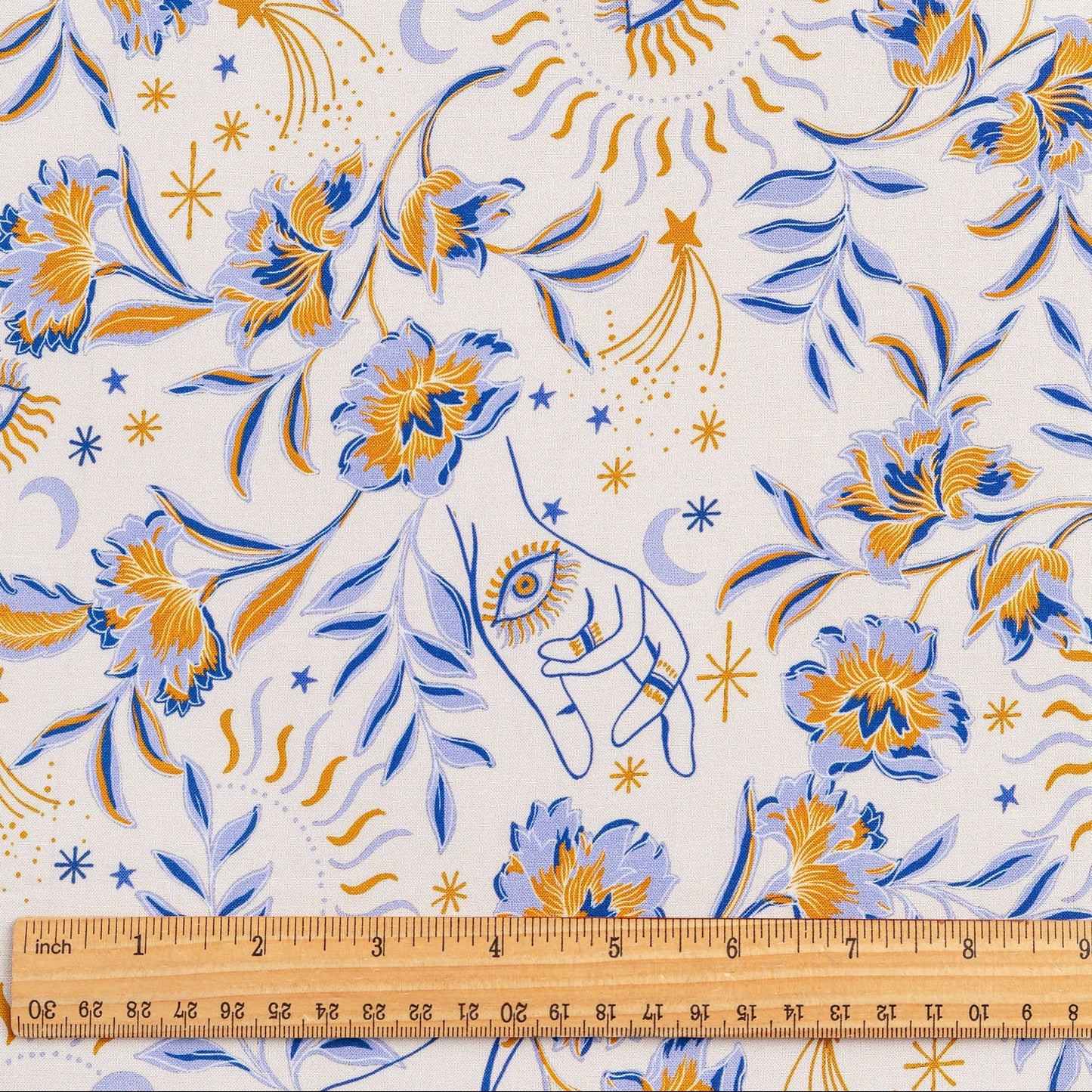 Ecovero Viscose - Amulet - Cream/Periwinkle/Ochre