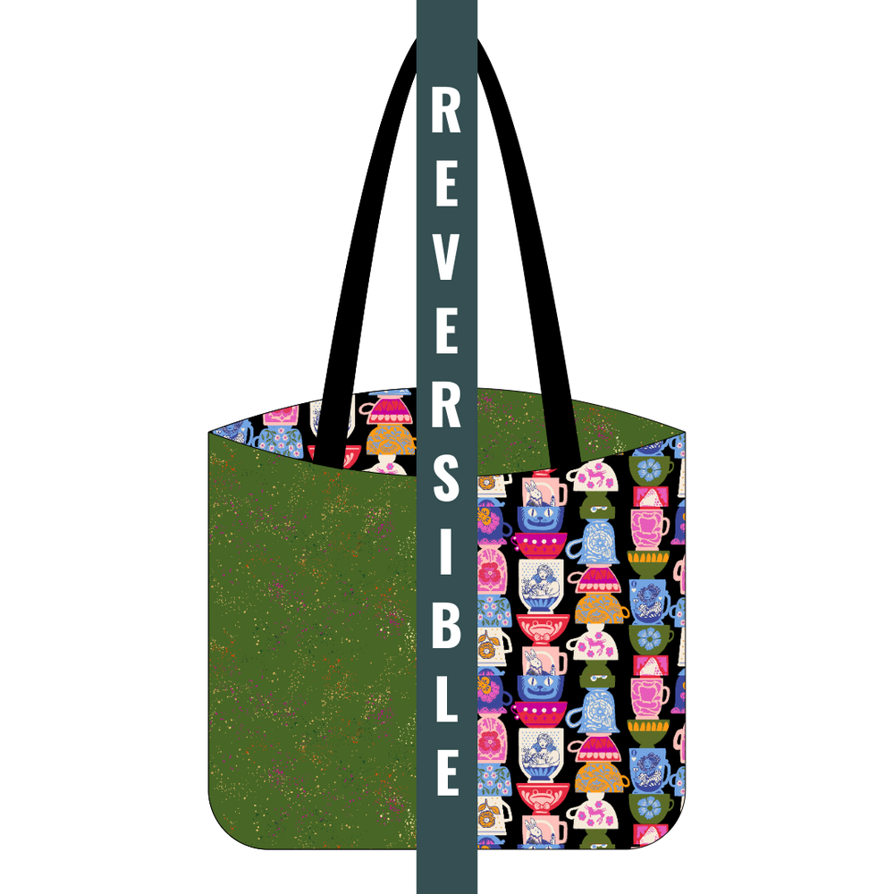 Black Tea Cups Sarah Green - Tote Kit - All Cotton