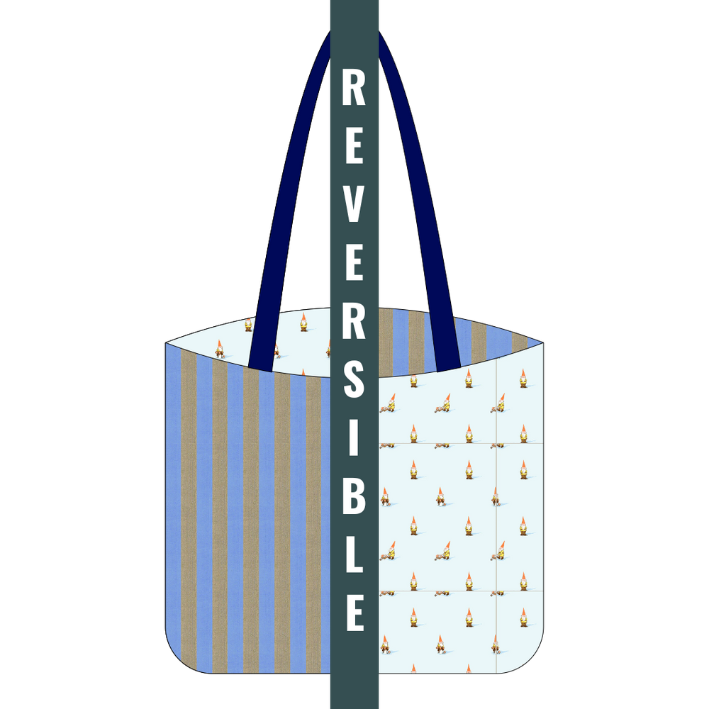 Blue Gnomes and Stripes - Tote Kit - All Cotton