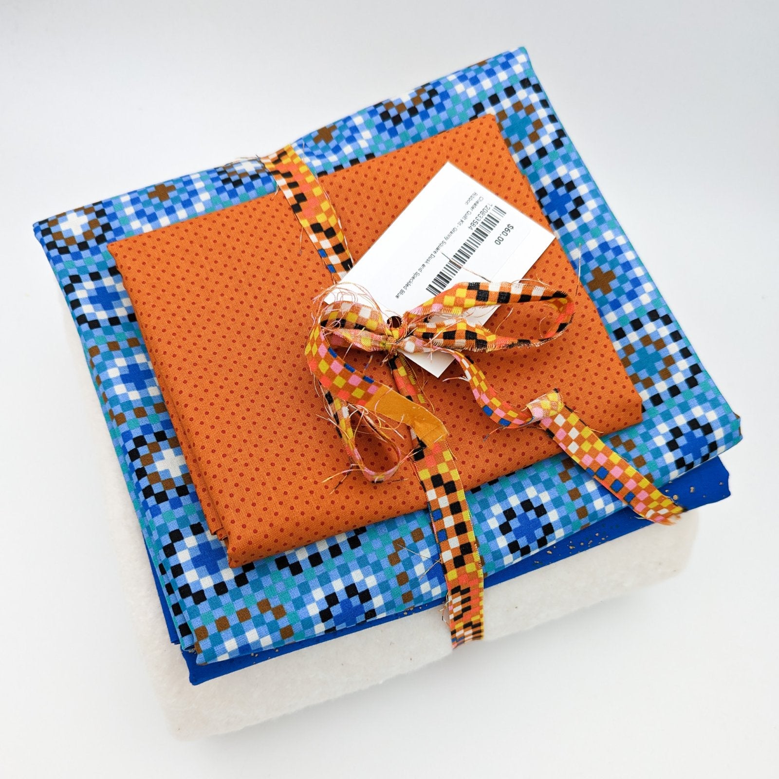 Cheater Quilt Kit - Granny Square Dusk and Speckled Blue Ribbon ...