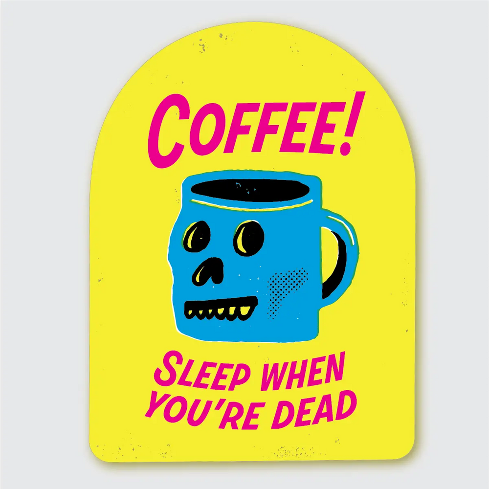 Coffee Tombstone Sticker