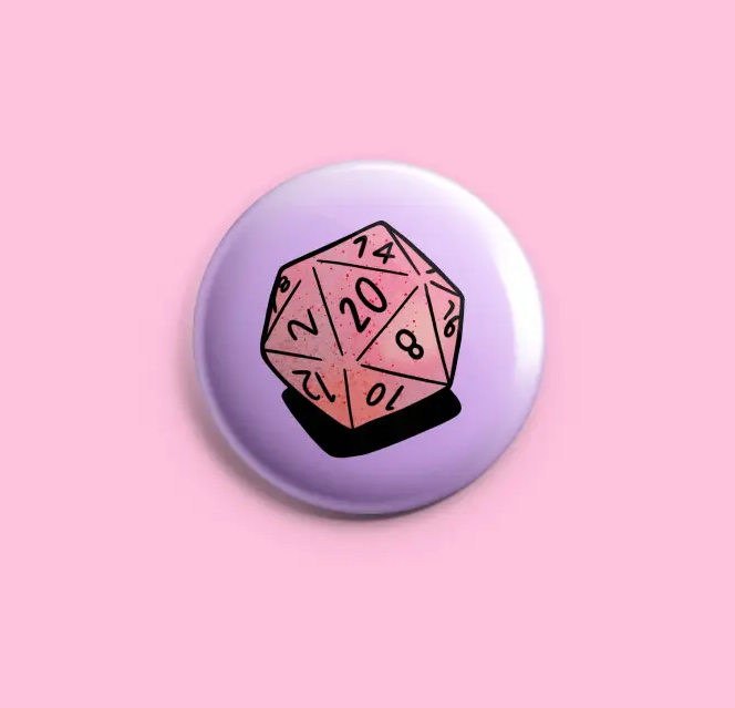 D20 Button Pin