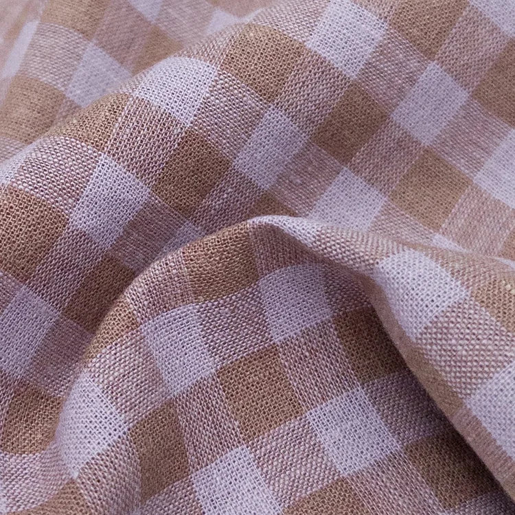 Eden Check Linen - Lilac/Cocoa