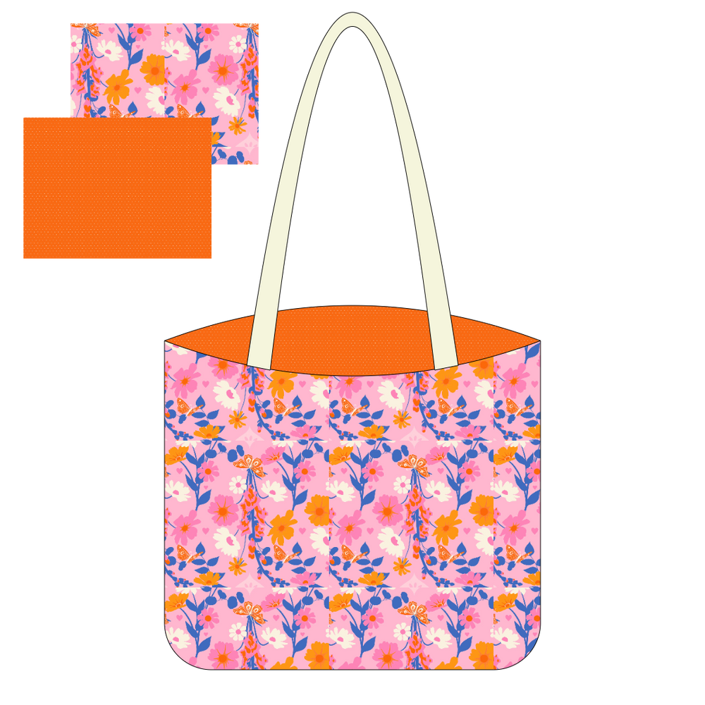 Foxglove & Ditsy Hearts - Tote Kit - All Cotton