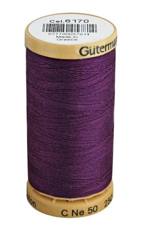 Gutermann Natural Cotton Thread - 50wt 274yds - Grape (6170)