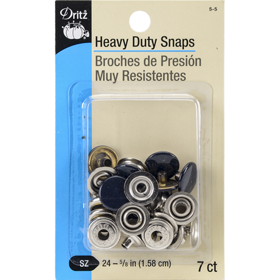 Heavy Duty Snaps - Size 24 - Black (7ct)