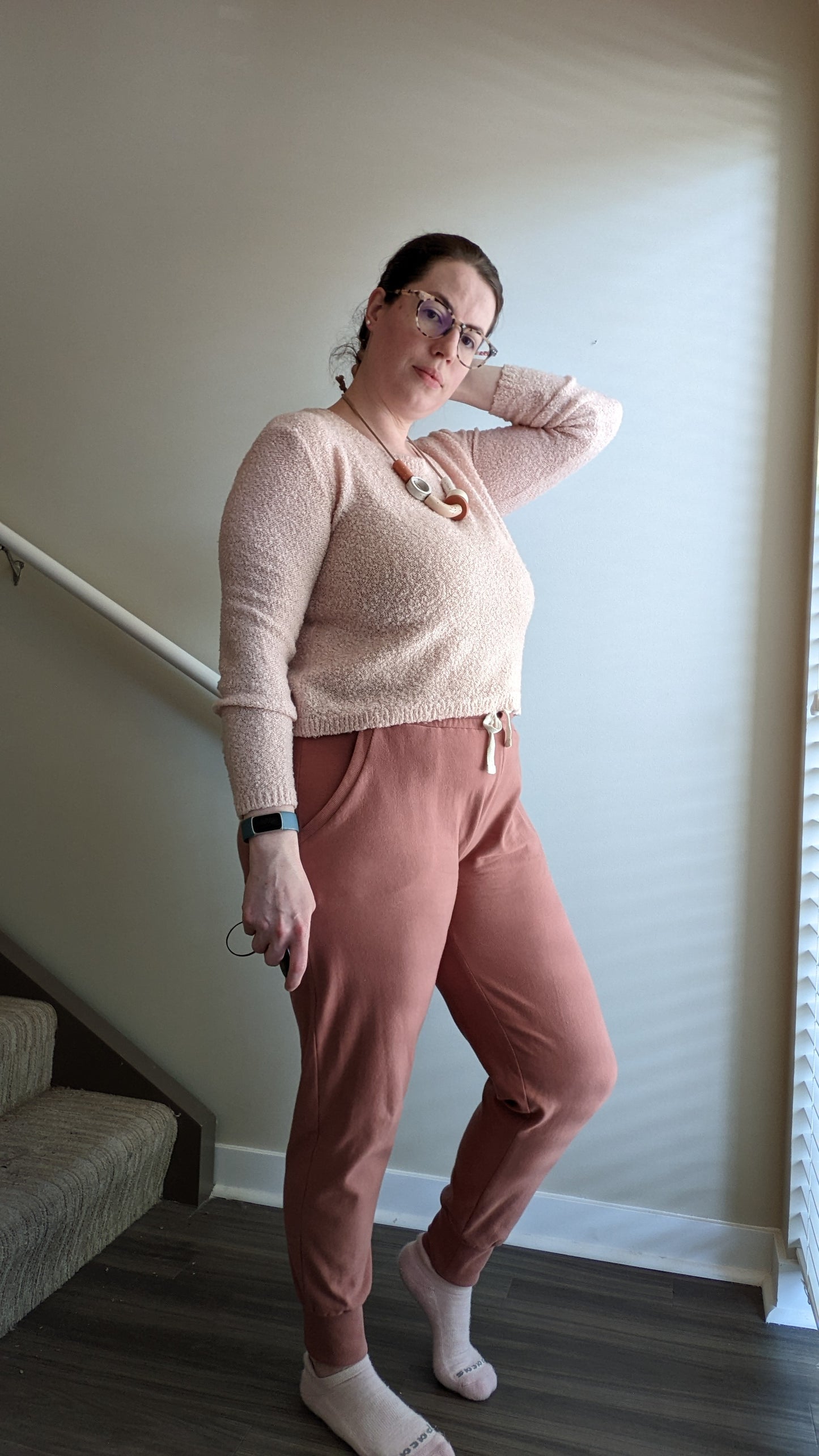 Hudson pant styled with sweater