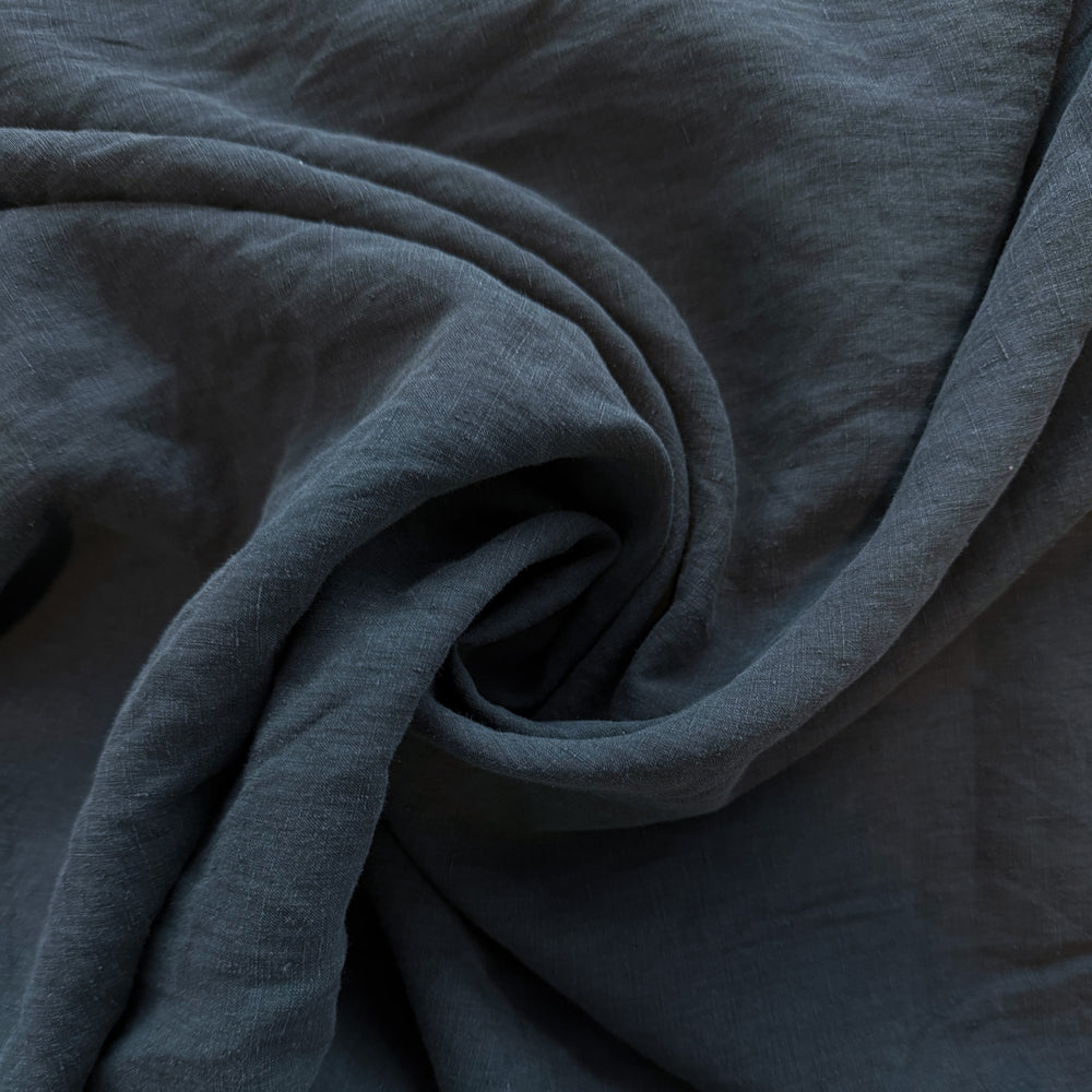 ReStash: Navy Linen Blend Sold by the 1/2 yd