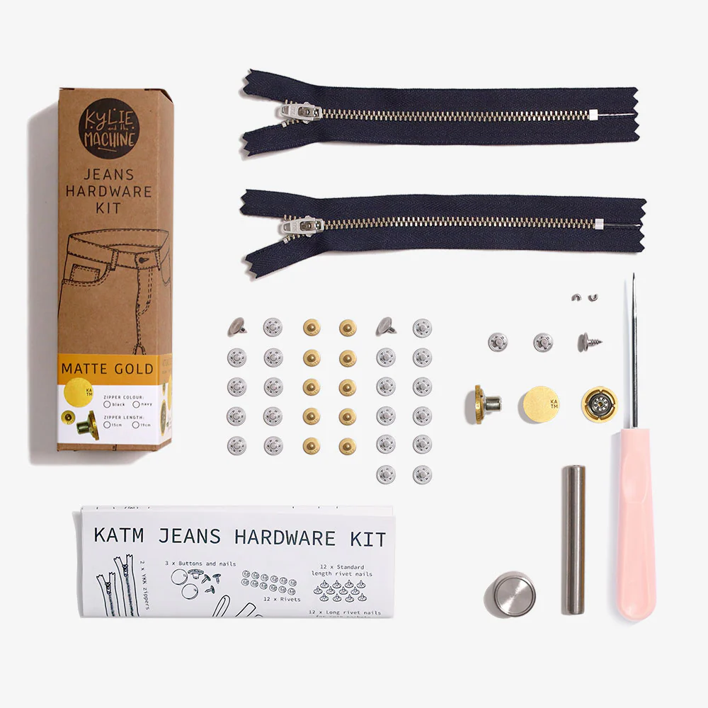 Jeans Hardware Kit - Matte Gold - 19cm