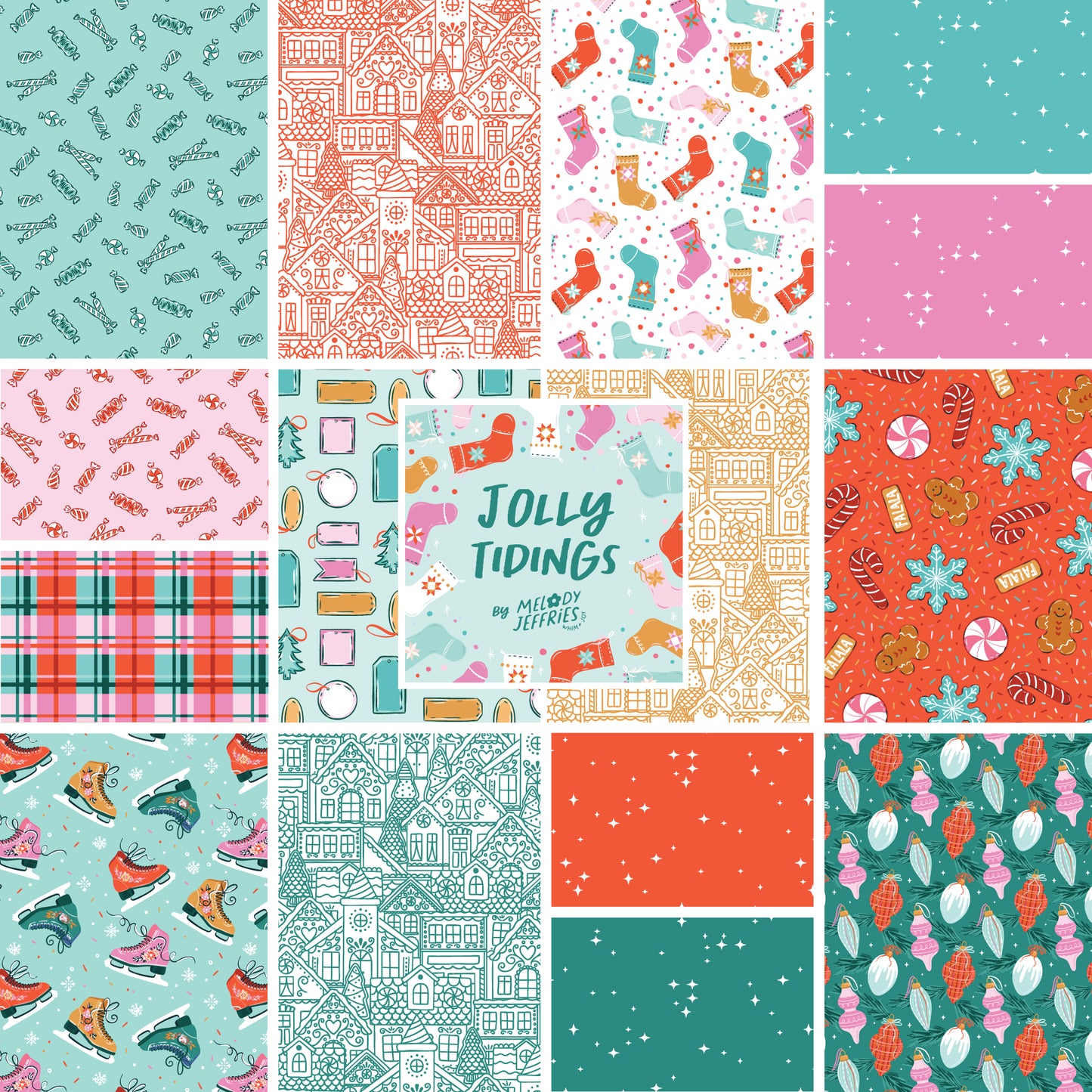 Jolly Tidings - Charm Pack (5" squares)