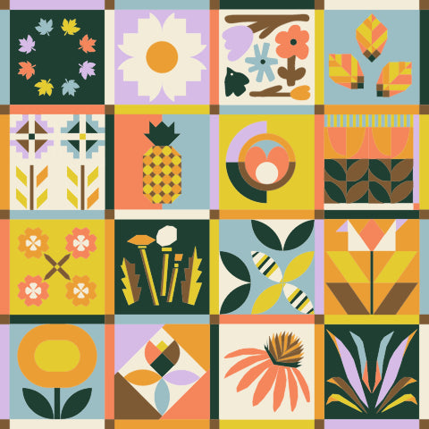Modern Botanical Sampler Quilt Kit - Coverish