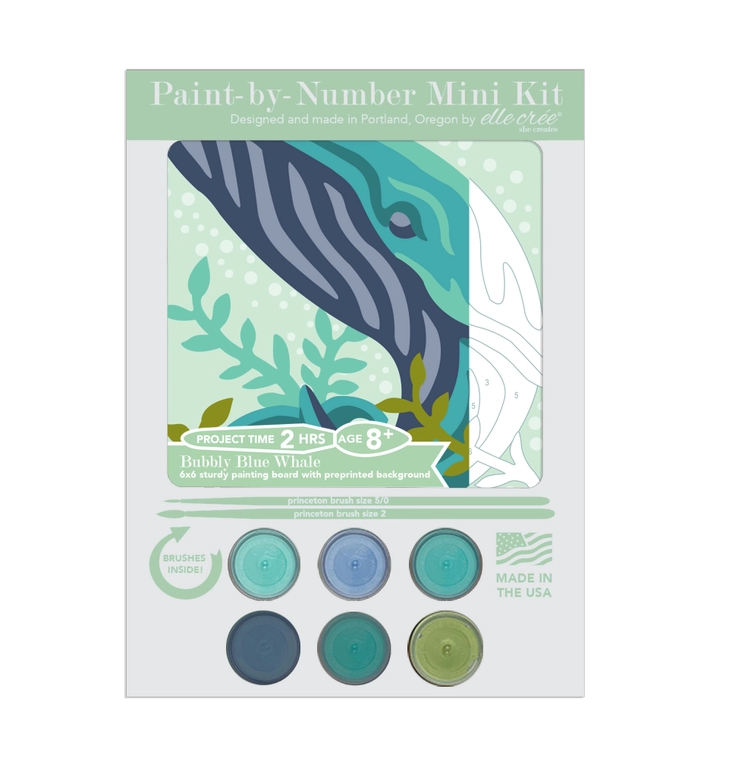 Paint By Number - Kids Mini - Bubbly Blue Whale