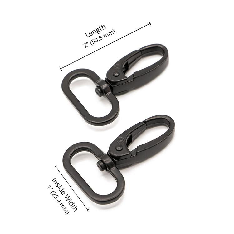 Swivel Hook 1" Black - 2 pack