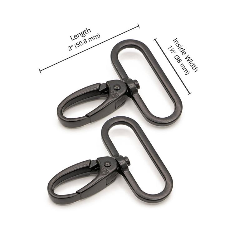 Swivel Hook 1.5" Black 2ct