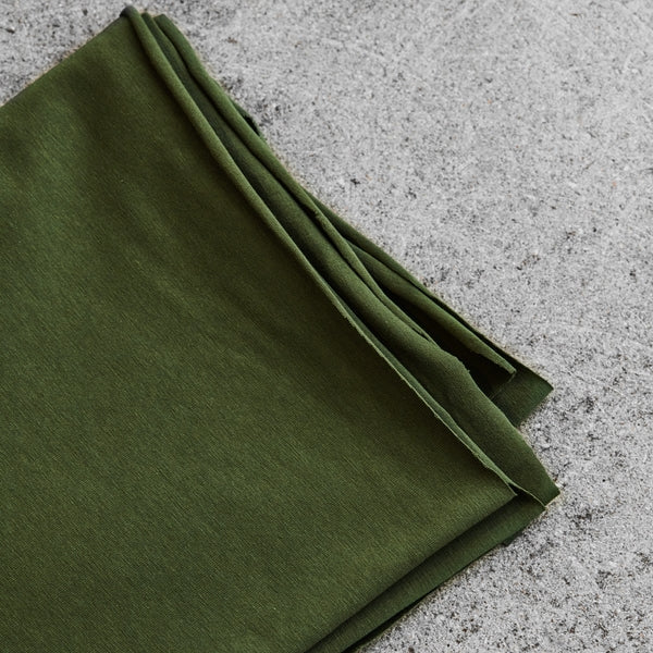Organic Cotton Stretch Jersey - Green Khaki