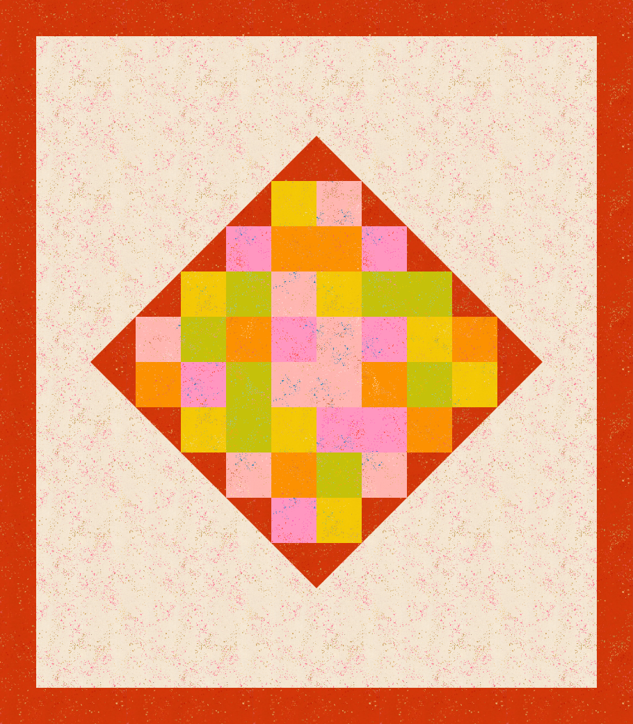 LoriAnn Quilt Kit speckled warm red color palette 