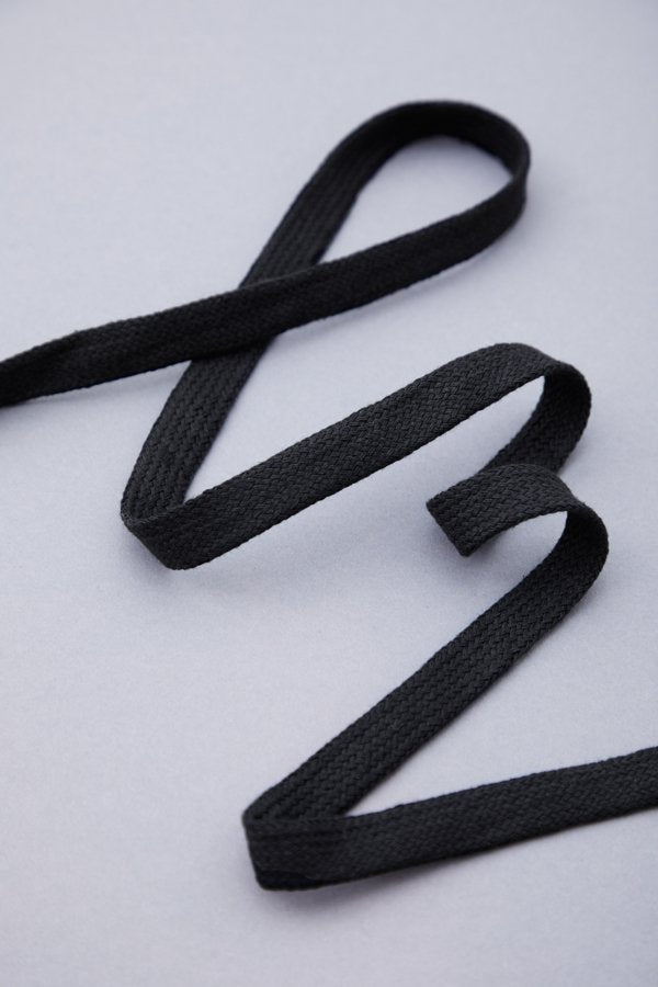 10mm Flat Cotton Cord - Black