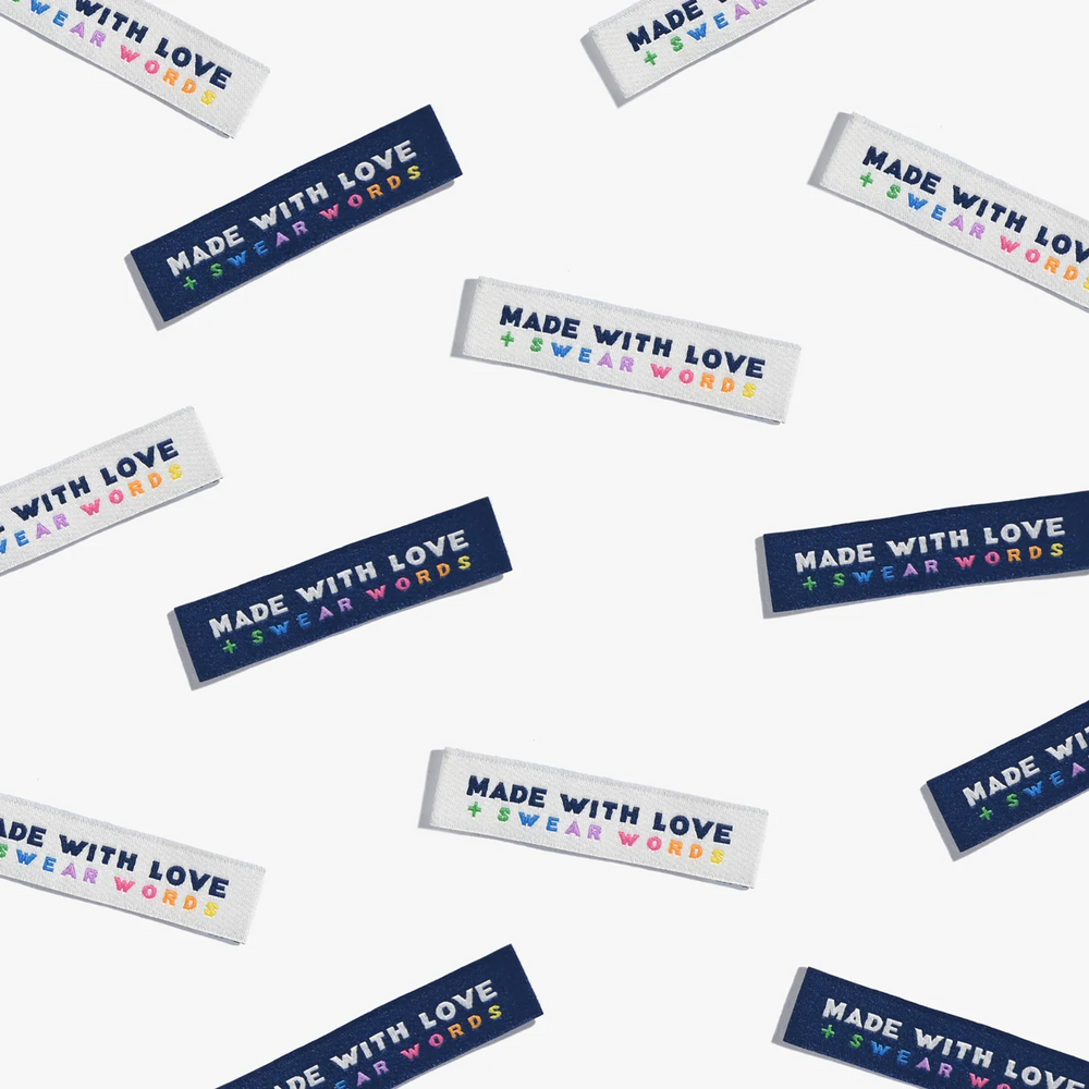 'Made With Love & Swear Words' Woven Labels (6 pack)