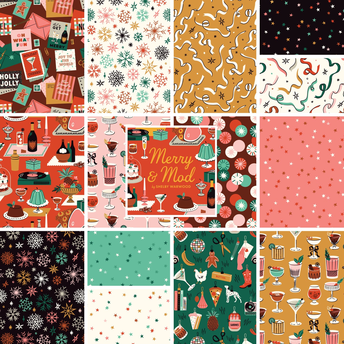 Merry & Mod - Fat Quarter Bundle (18" x 21")