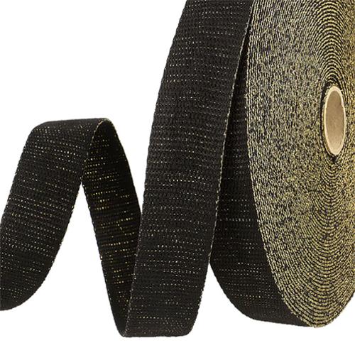 Metallic Strapping 1.25" - Polyester - Black/Gold