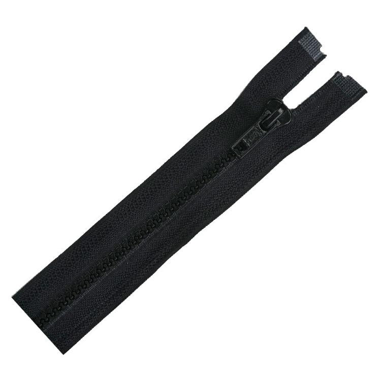 Molded Closed Bottom Zipper - Black - 9"