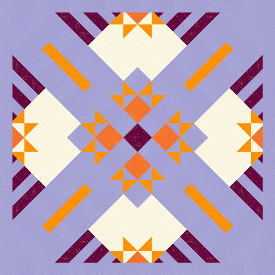 Nebulous Baby Quilt Kit -  Orange and Purple