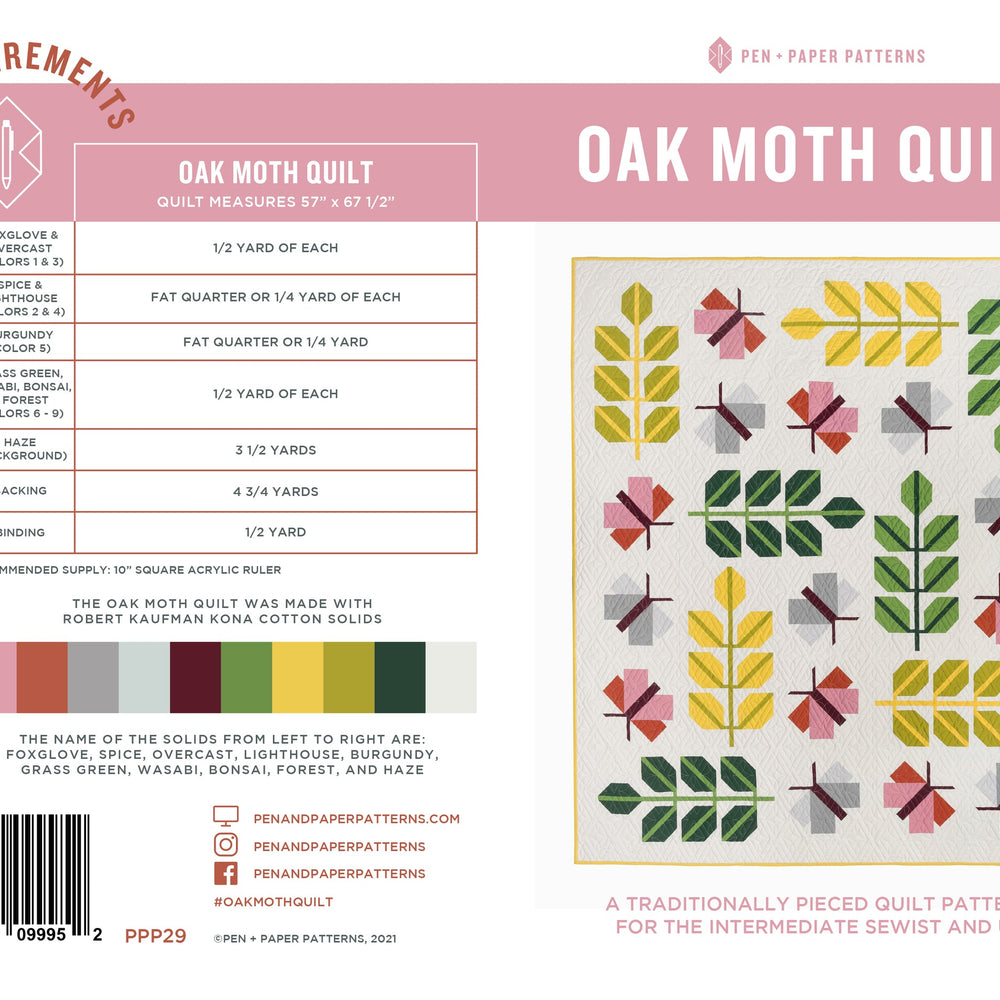 Oak Moth Quilt Pattern