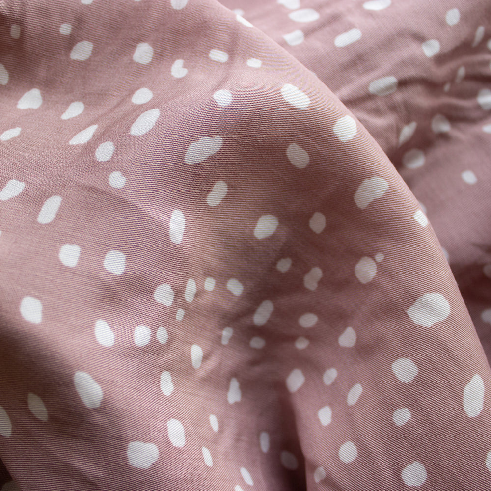 Olivia Digital Print Dot Tencel - Mauve