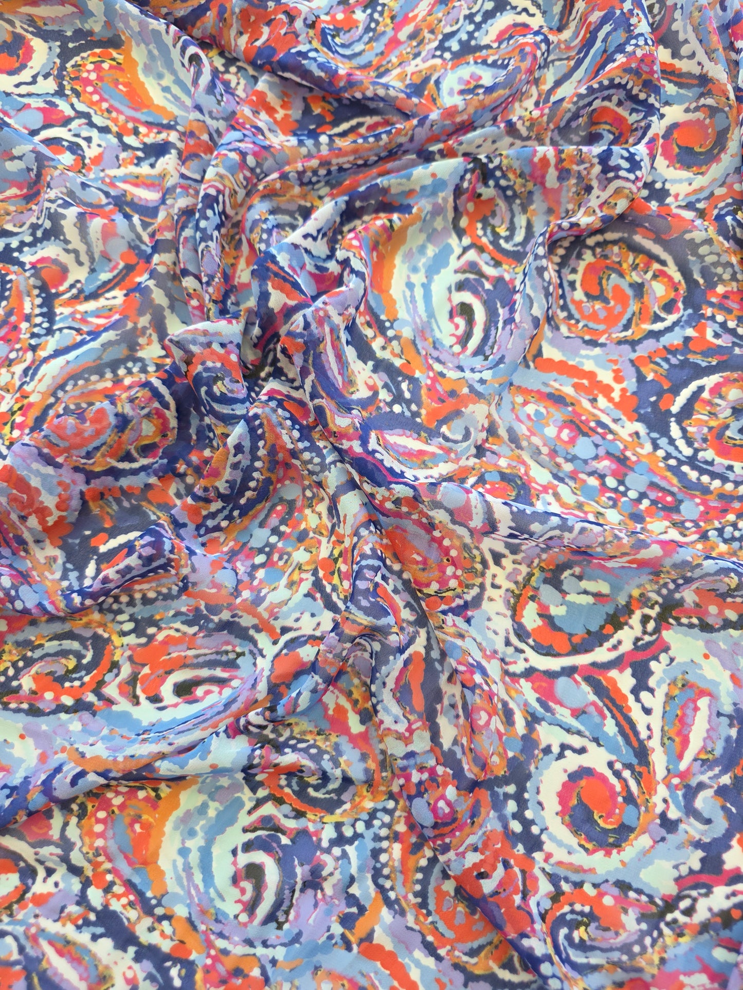 ReStash: 2.66yd Purple and Orange Chiffon Poly