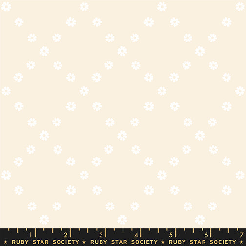 White floral pattern on a beige background with Ruby Star Society label at the bottom.