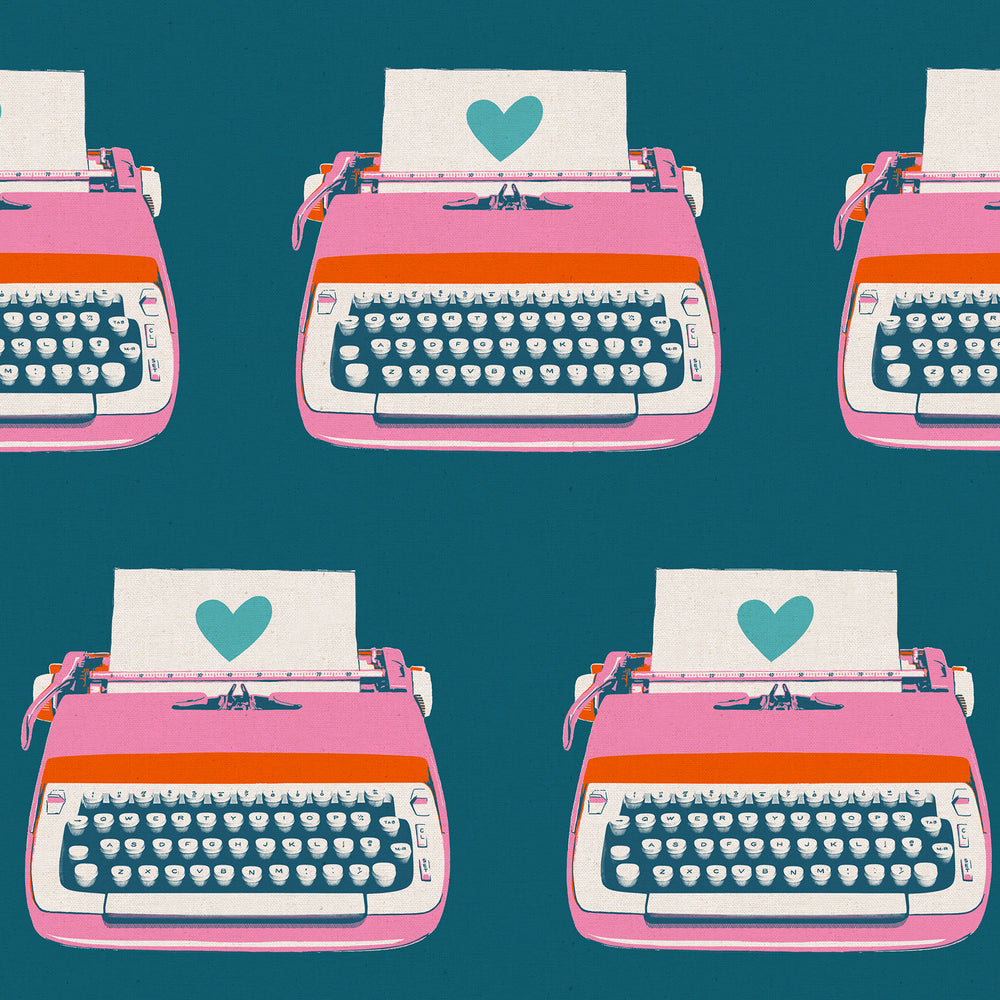 Best Day Ever - Typewriters Canvas - Teal
