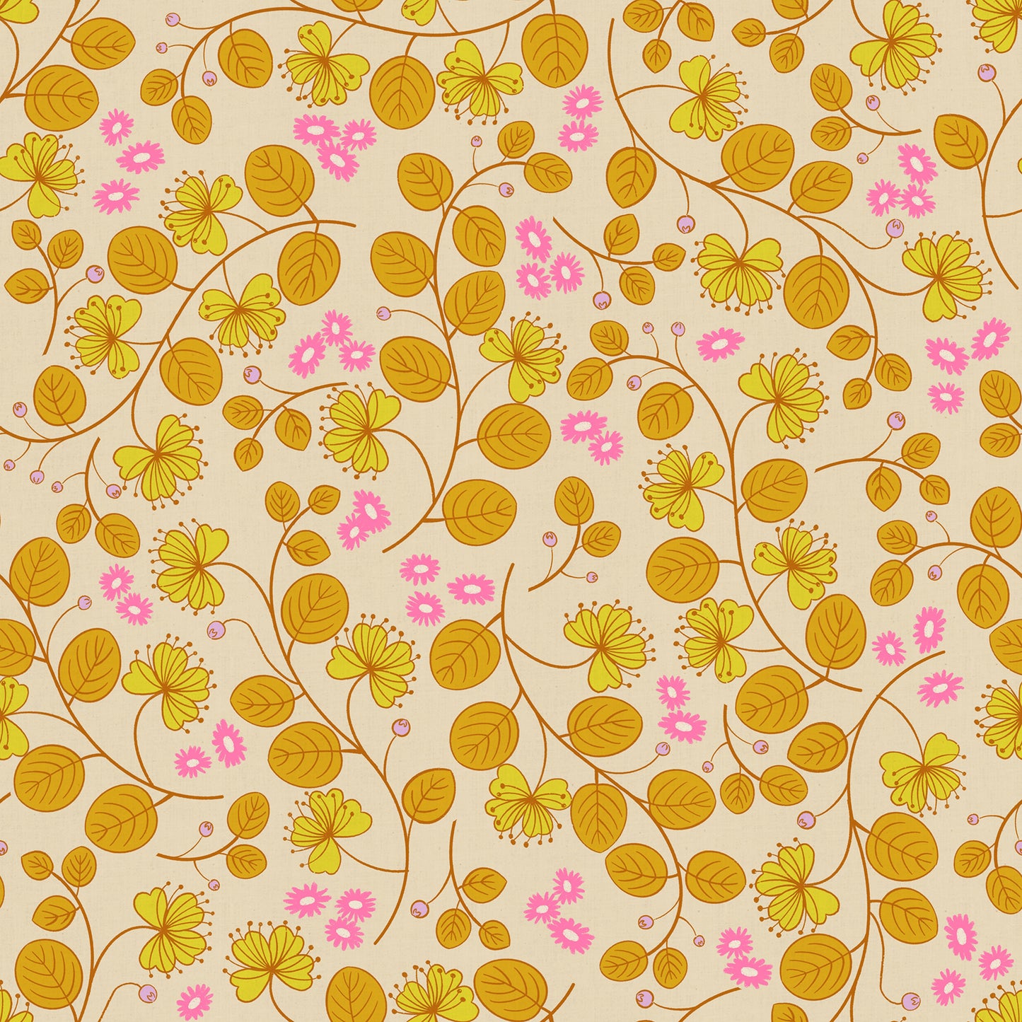 LoFi - Caper Floral LINEN - Parchment RS1133 11CL