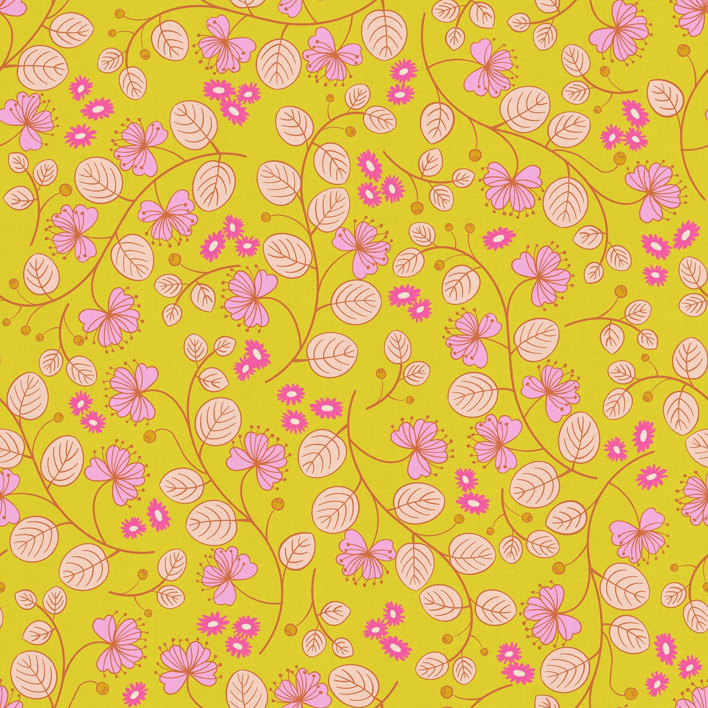 LoFi - Caper Floral LINEN - Citron RS1133 15CL