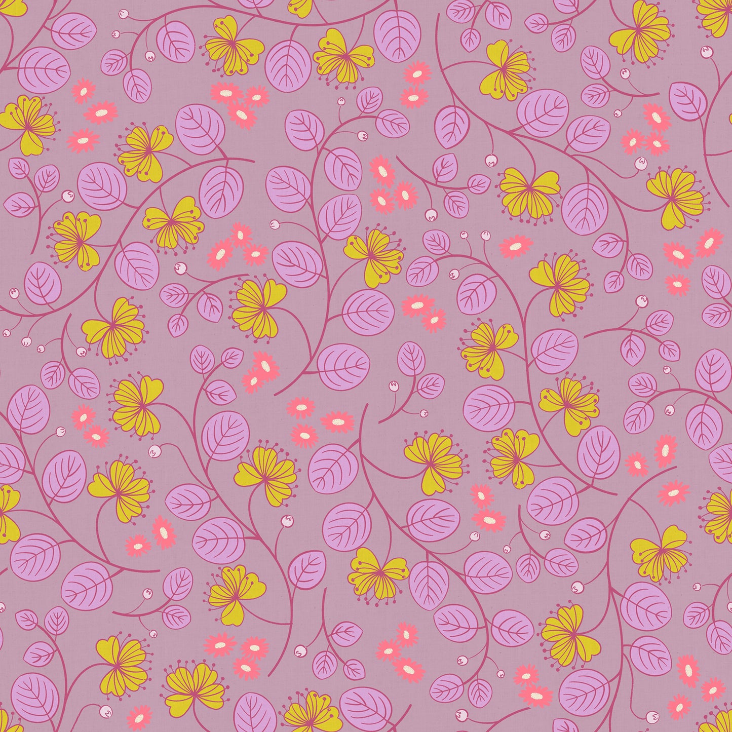LoFi - Caper Floral LINEN - Lilac RS1133 21CL