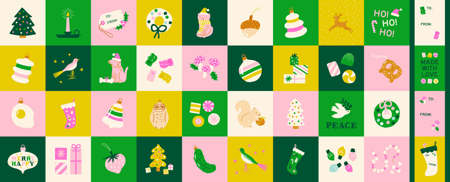 Merry Happy - Merry Happy PANEL 36" x 44" - Verdant RS3105 12