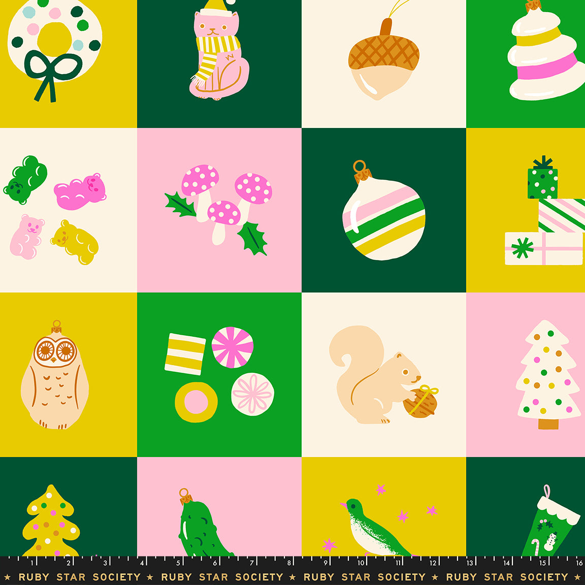 Merry Happy - Merry Happy PANEL 36" x 44" - Verdant RS3105 12