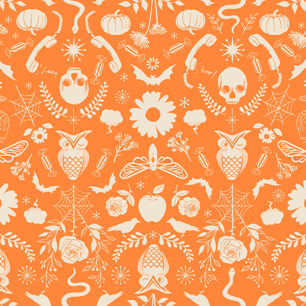 
                      
                        Good Spirits - Creepy Damask - Pumpkin
                      
                    