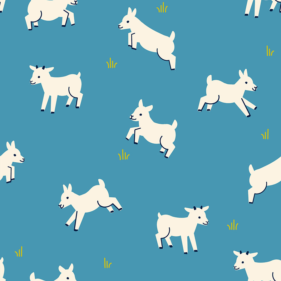 Animal Animal - Baby Goats - Vintage Blue