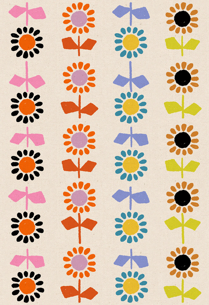 Catnap – Daisy Stripe CANVAS – Natural