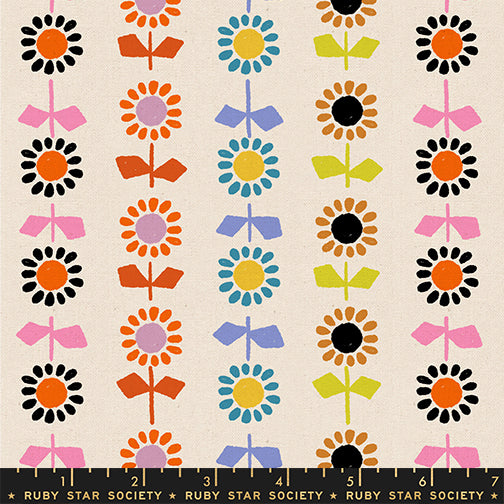 Catnap – Daisy Stripe CANVAS – Natural