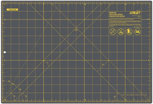 Rotary Cutting Mat 12" X 18" - Grey