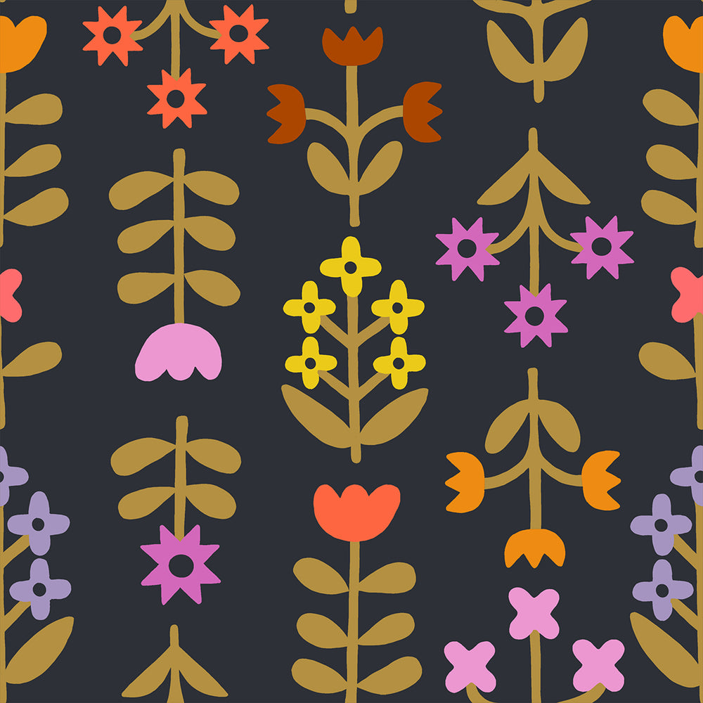 Favorite Flowers - Meadow Canvas - Soft Black