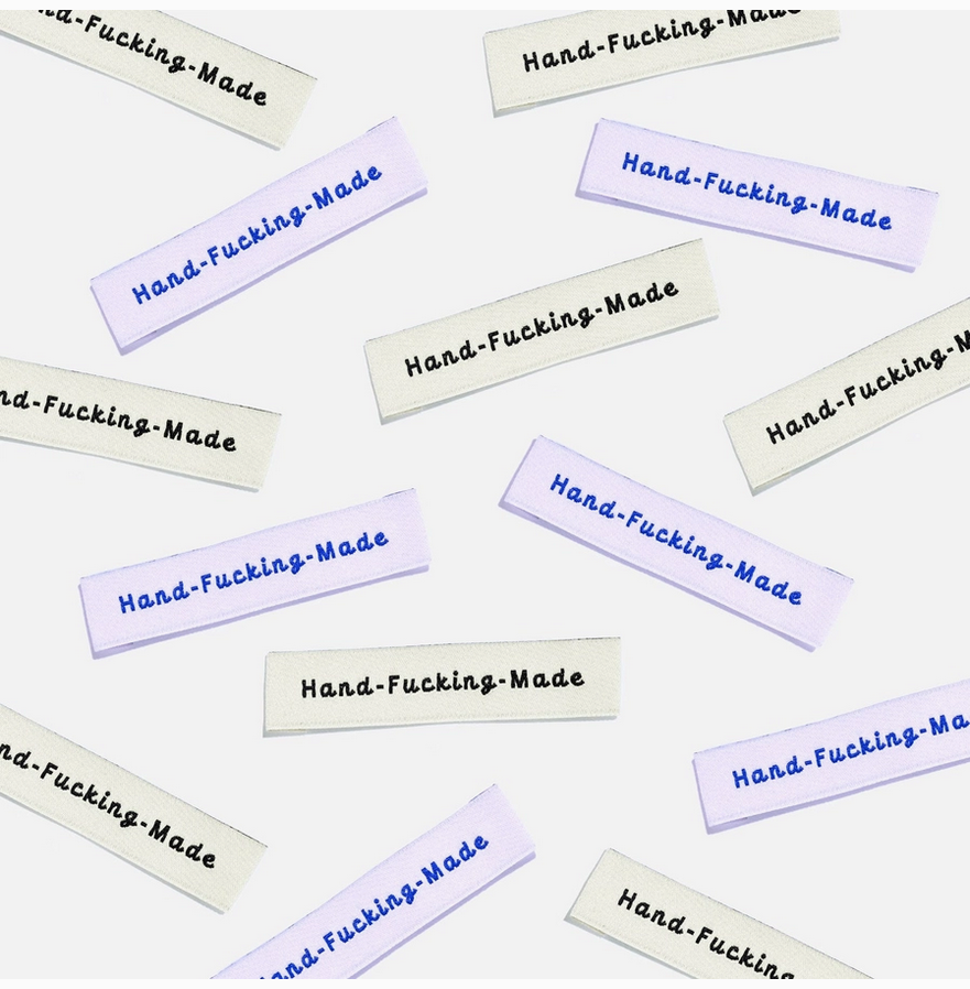 'hand-Fucking-Made' Woven Labels (6 pack)