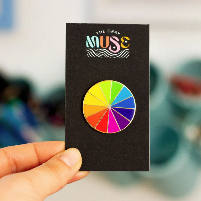 Rainbow Color Wheel Enamel Pin 