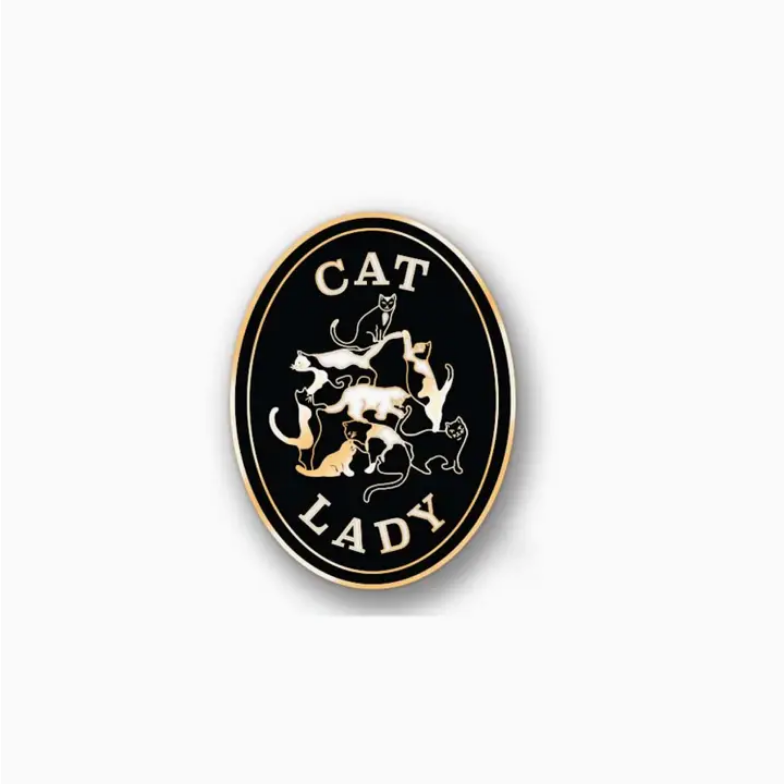 Cat Lady Enamel Pin  