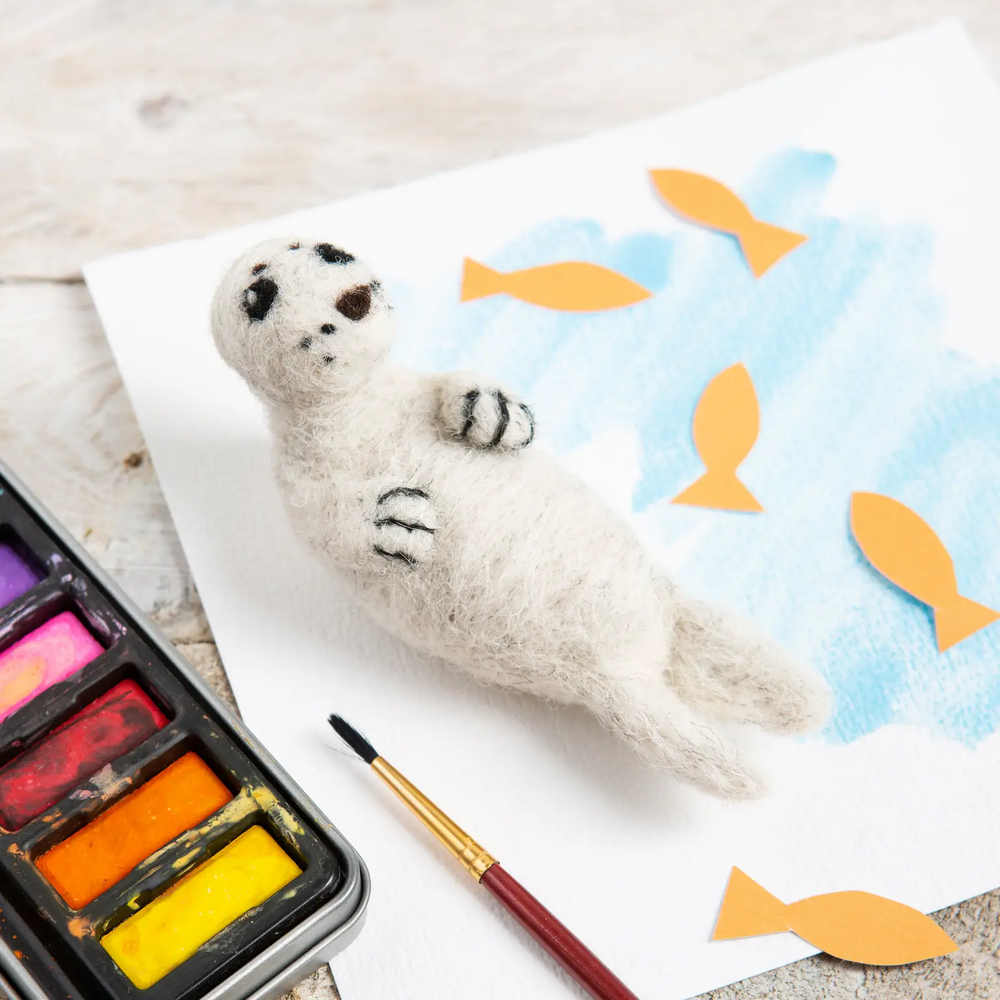 Seal Pup Mini Needle Felting Kit